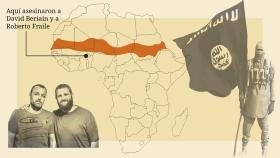 Mapa de la zona de conflicto entre Al Qaeda y EI, donde fueron asesinados los periodistas españoles.