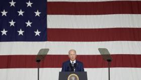 Biden, en una visita hace unos días a una base militar de Hampton.