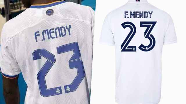 La fuente de letra del nombre y el número de la camiseta del Real Madrid en la temporada 2021/2022 y durante la 2020/2021