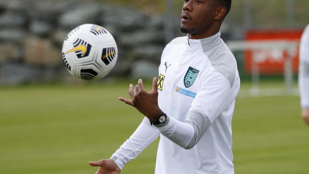 David Alaba, en un entrenamiento de la selección de Austria