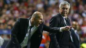 Zidane y Ancelotti, en la final de Lisboa