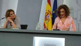 Teresa Ribera y María Jesús Montero, en la rueda de prensa posterior al Consejo de Ministros (ADP).