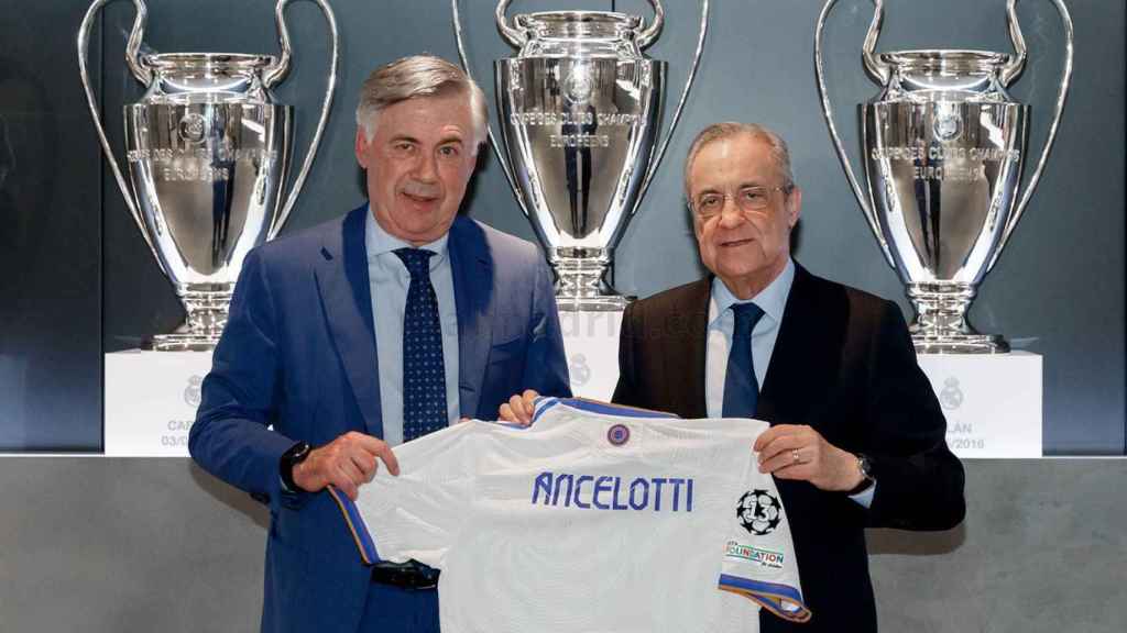 La firma de contrato de Carlo Ancelotti con Florentino Pérez