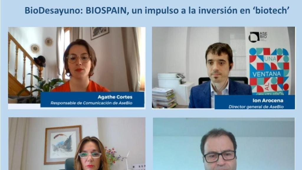 Un momento durante la rueda de prensa online de BioSpain.
