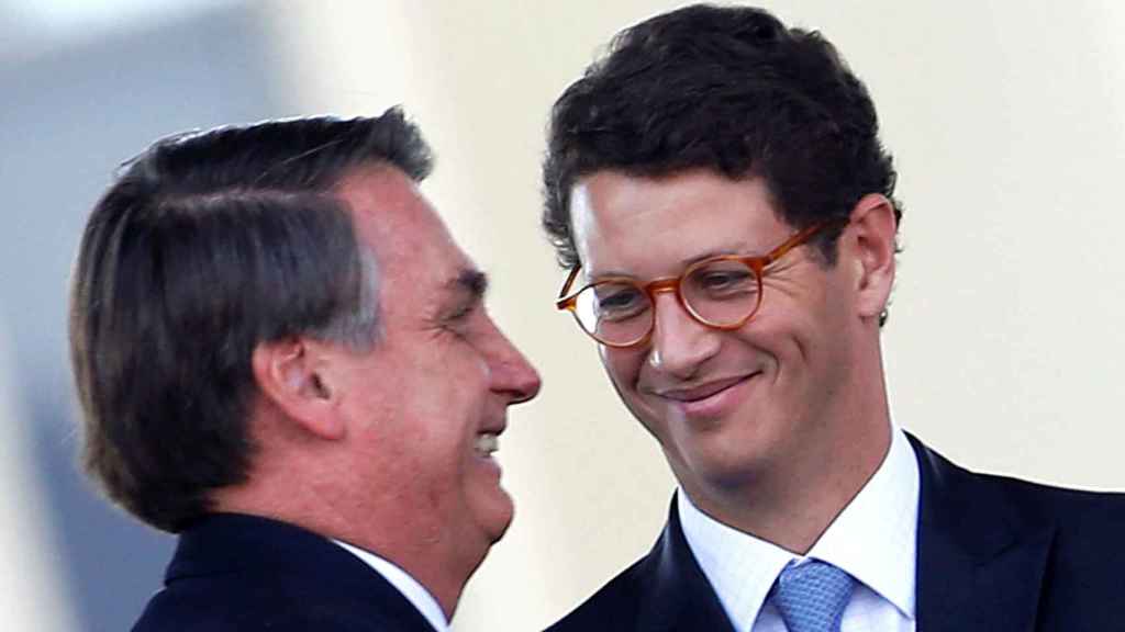 Ricardo Salles junto a Jair Bolsonaro.