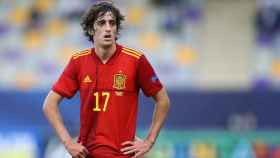 Bryan Gil, durante el España - Portugal del Europeo sub21
