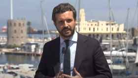 El presidente del Partido Popular, Pablo Casado, este jueves en Ceuta.