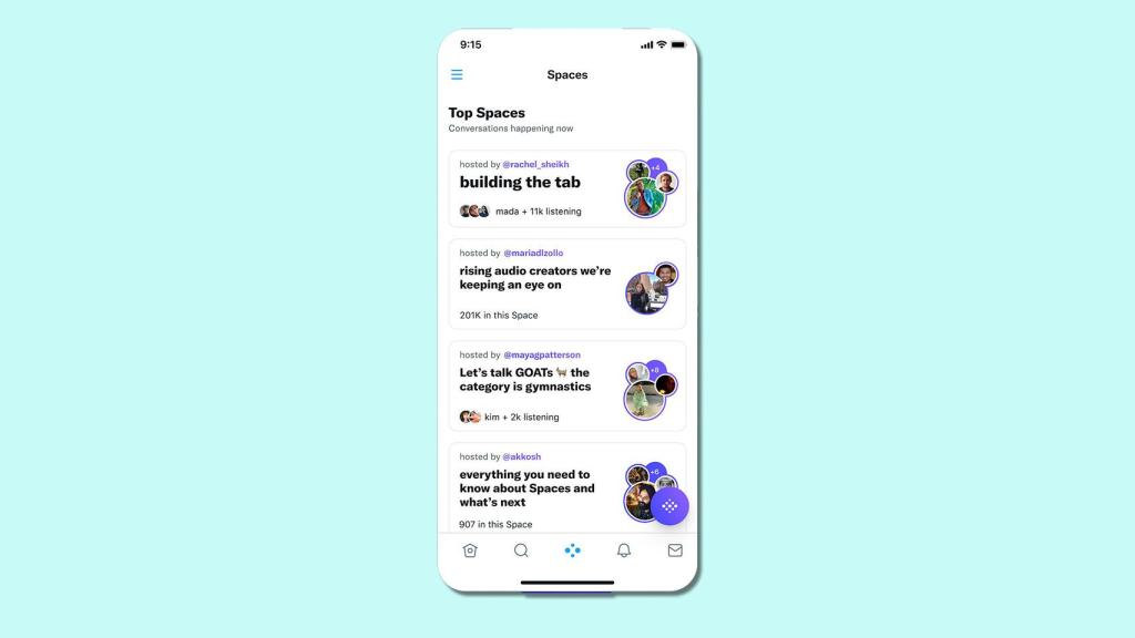Spaces toma su espacio en la app de Twitter