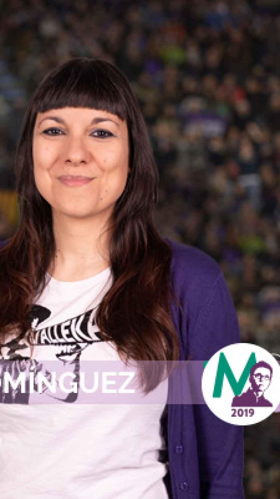Ana Domínguez, en una foto en la que defendía la candidatura de Errejón.