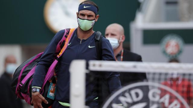 Nadal en la previa del partido de Roland Garros