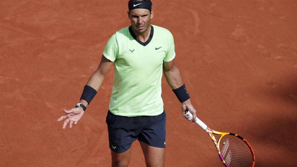 Nadal protesta una acción en Roland Garros