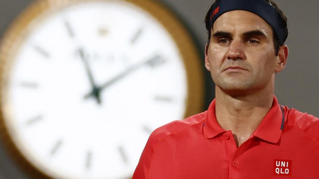 Federer, durante la tercera ronda de Roland Garros.