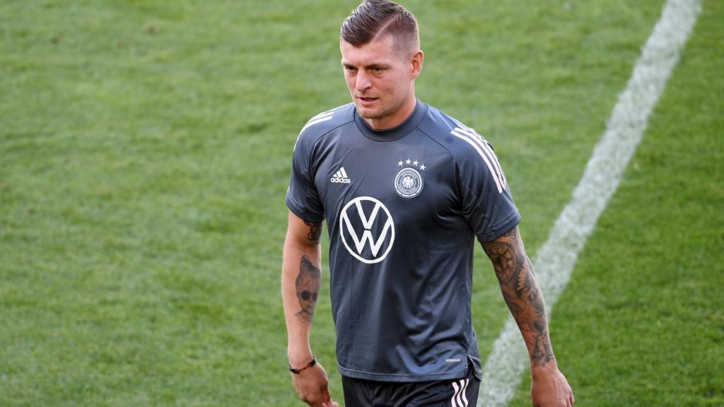 Toni Kroos, en un entrenamiento con la selección de Alemania