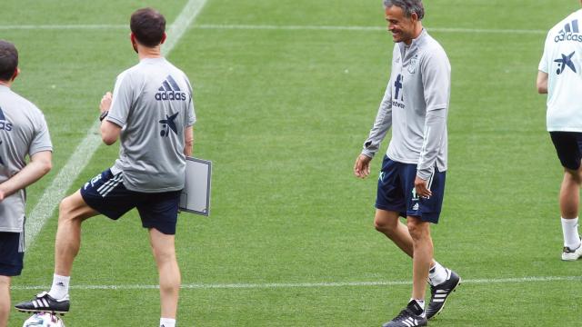 Luis Enrique, durante un entrenamiento