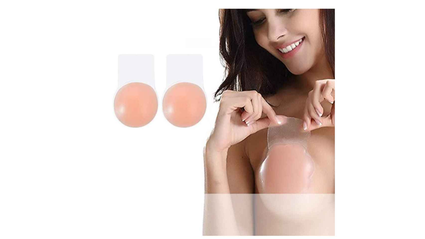 Cubierta de Pezón Push up Sujetador Etiqueta de Adhesiva de Ajustable para Mujer Desnudo y Negro MELLIEX 2 Pares Pezoneras de Invisibles Reutilizables 