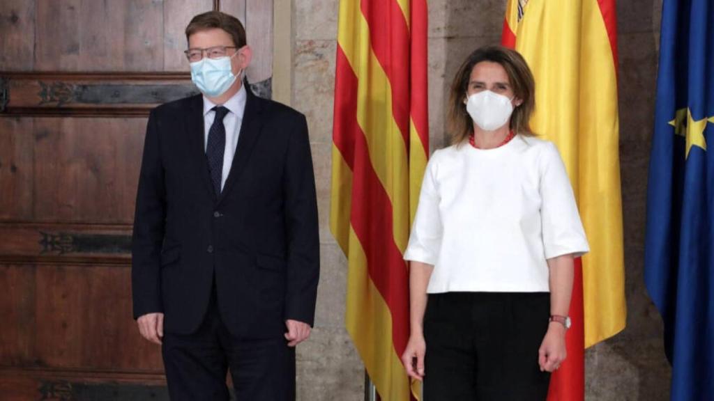 La ministra Teresa Ribera reunida con Ximo Puig hace dos semanas.