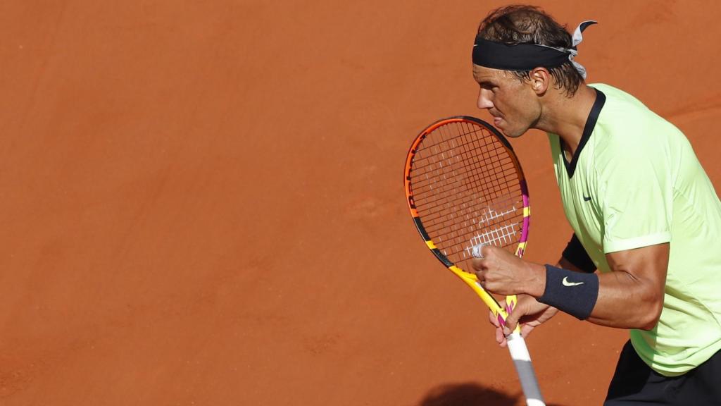 Nadal, celebrando un punto en el partido ante Schwartzman.