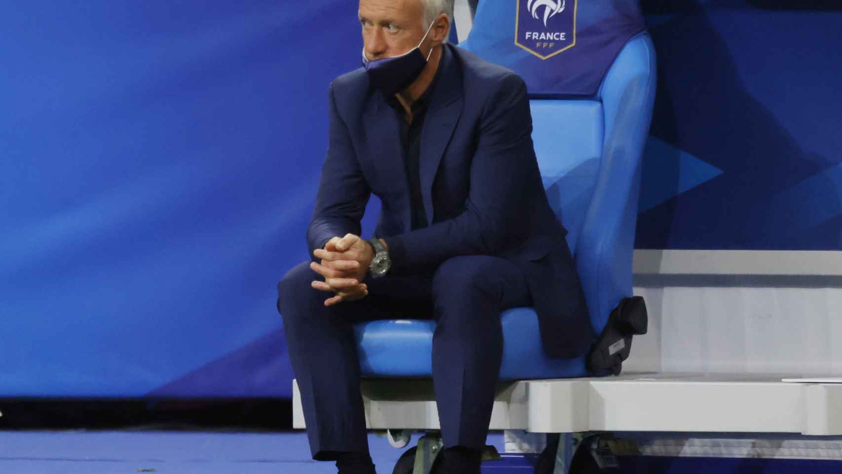 Didier Deschamps, en el banquillo de la selección de Francia