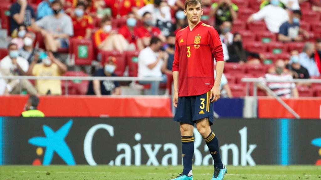 Diego Llorente, en el partido con la Selección frente a Portugal