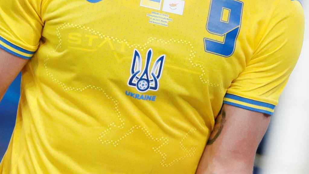 Camiseta para hombre de timbre Keep Calm y Soporte Superior de Fútbol de Ucrania 