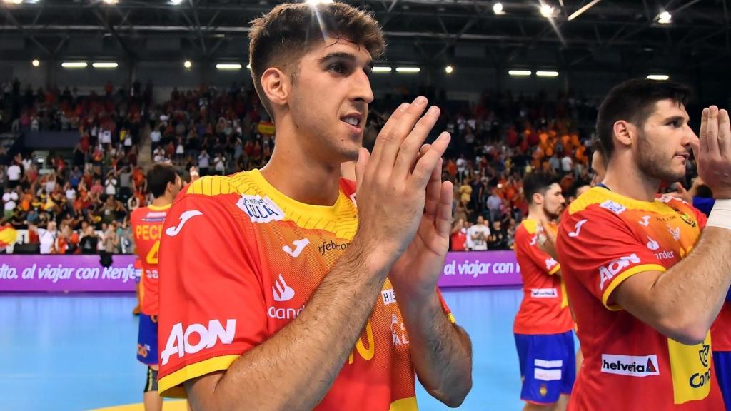 Antonio Serradilla, en un partido con la selección española de balonmano