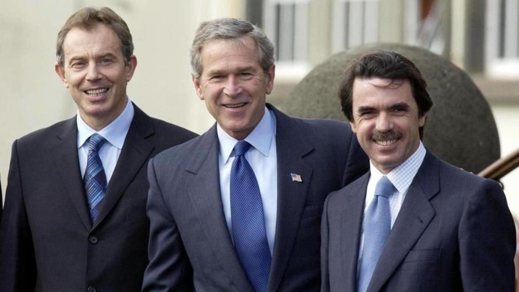 Tony Blair, George W. Bush y José María Aznar, la cumbre de las Azores en la que se decidió la invasión de Irak, el 16 de marzo del 2003.