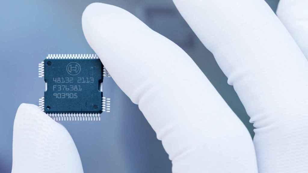 Imagen de un chip tras su fabricación.