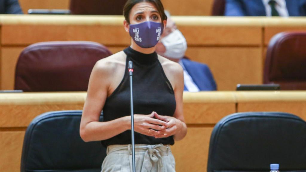 Irene Montero durante la sesión de control al Gobierno en el Senado, el pasado martes.