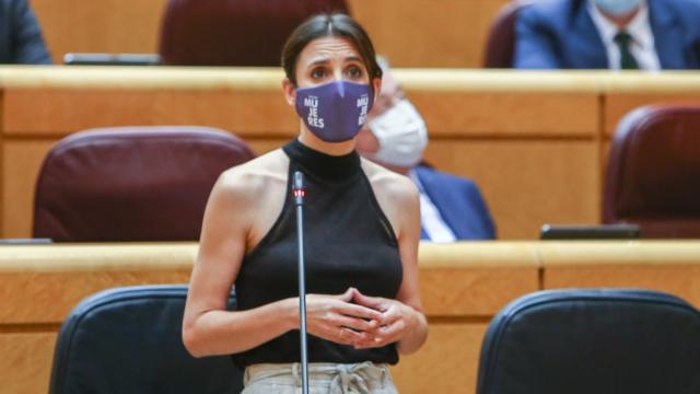 Irene Montero durante la sesión de control al Gobierno en el Senado, el pasado martes.