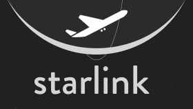 Logo de Starlink con un avión.