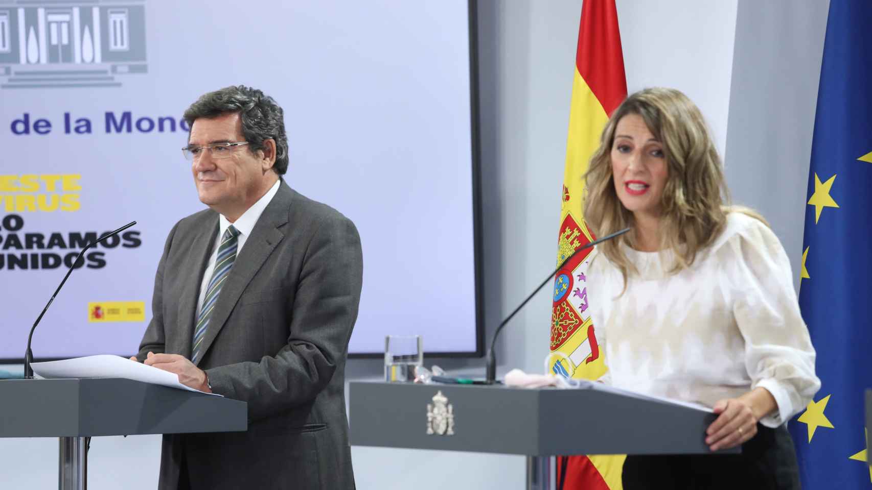 El ministro de Seguridad Social, José Luis Escrivá, y la ministra de Trabajo, Yolanda Díaz.