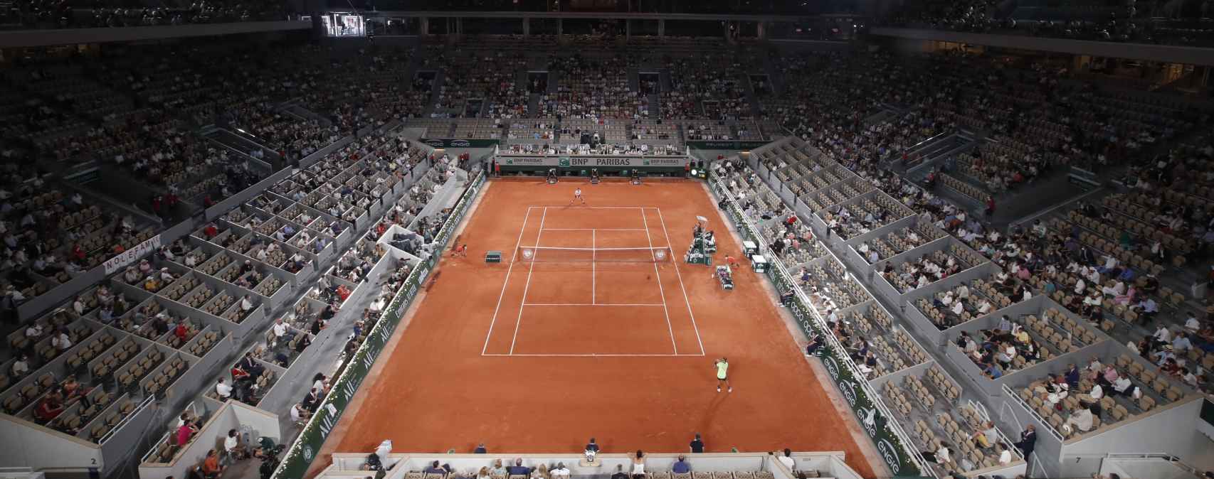 Pista de Roland Garros durante el Djokovic - Nadal