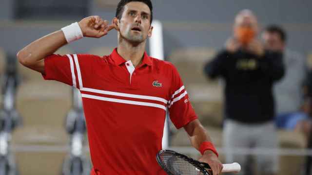 Djokovic, durante el partido ante Nadal en Roland Garros