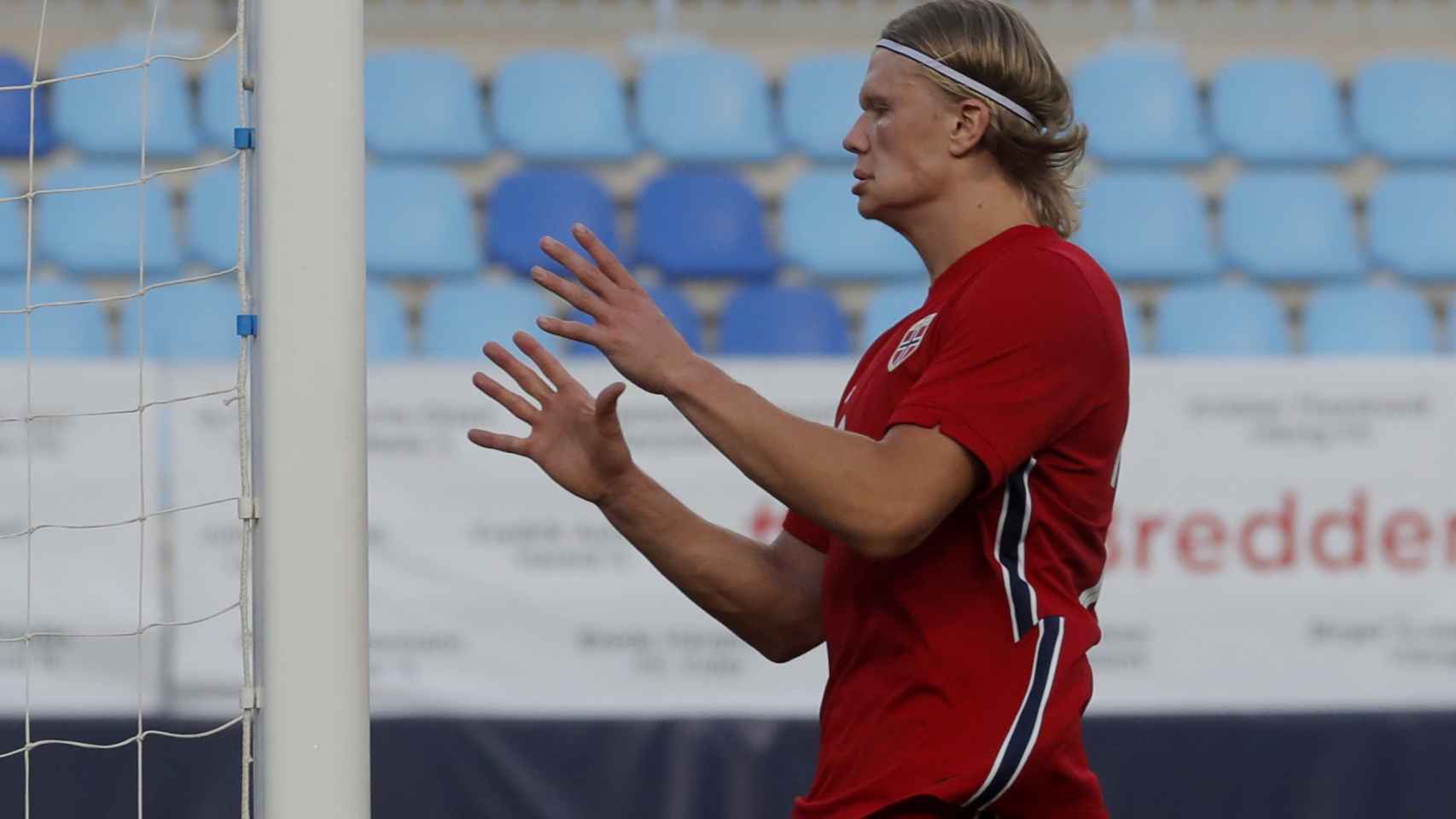 Erling Haaland, durante un partido con Noruega
