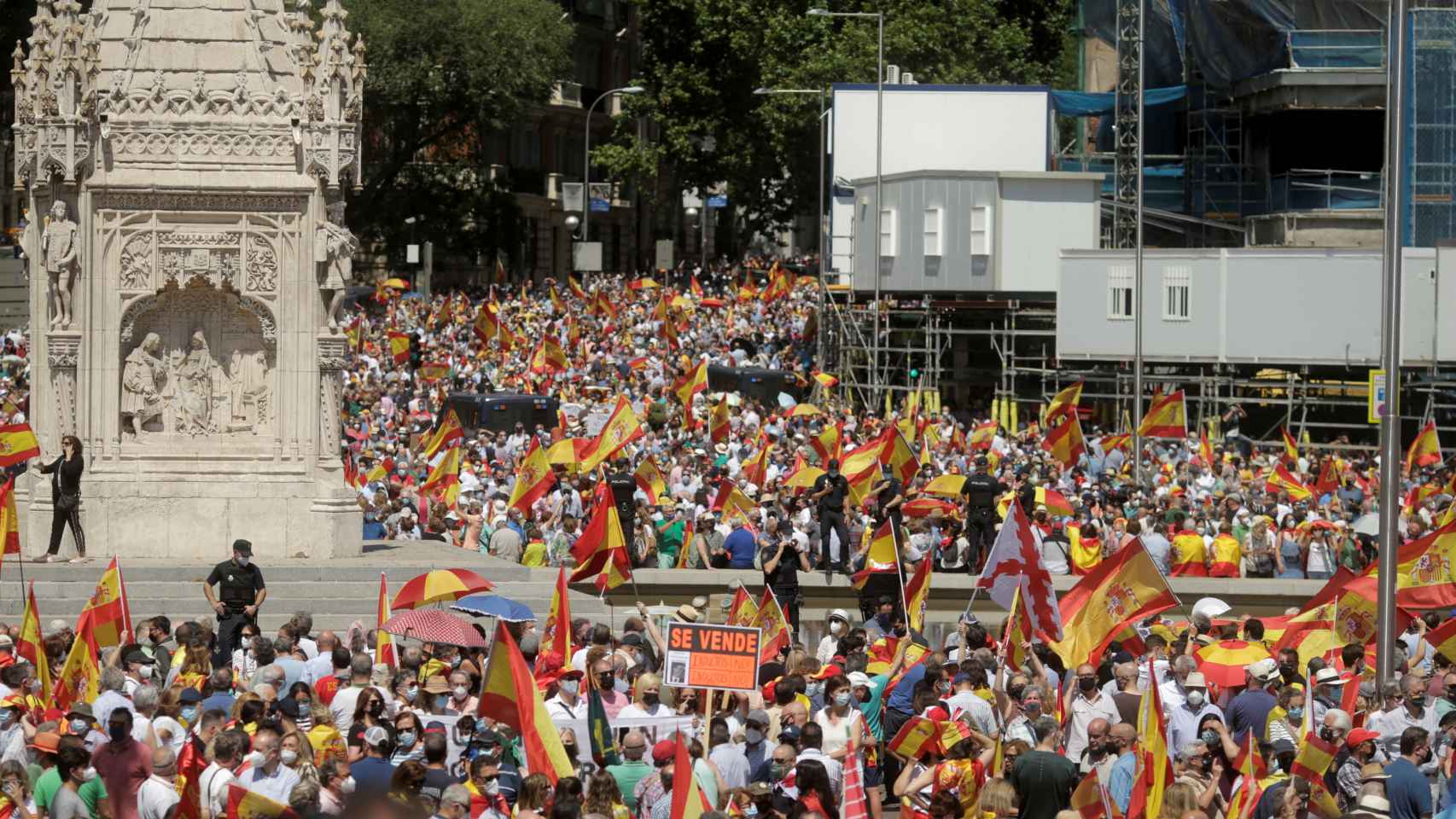 Manifestación en la Plaza de Colón contra los indultos el pasado domingo 13 de junio.
