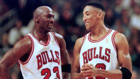 Michael Jordan y Scottie Pippen, en un partido de los Chicago Bulls