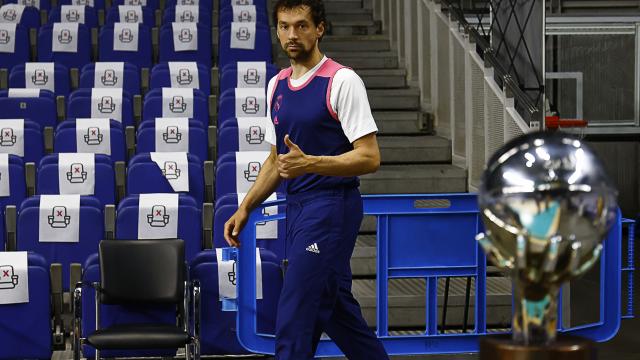 Sergio Llull en el calentamiento de la final de la Liga Endesa