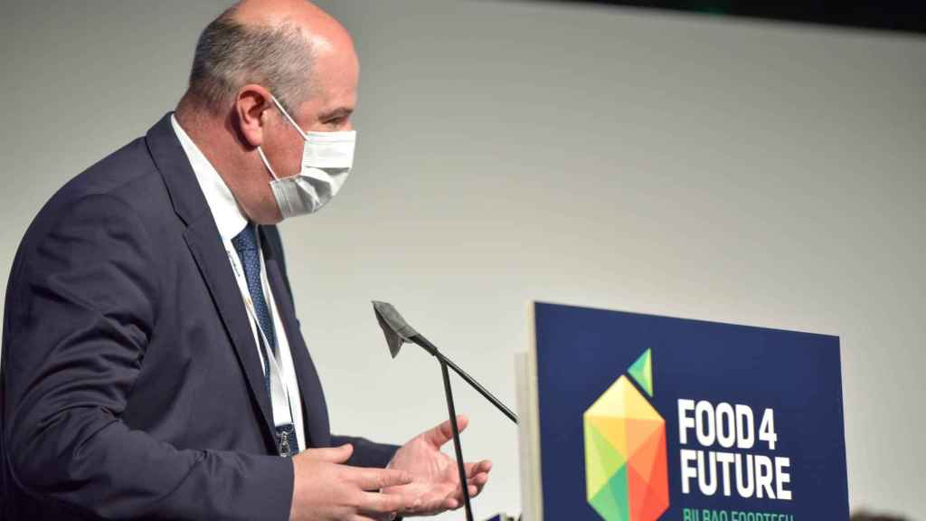 Bittor Oroz, viceconsejero de Agricultura, Pesca y Política Alimentaria del gobierno vasco, durante su intervención en Food 4 Future.
