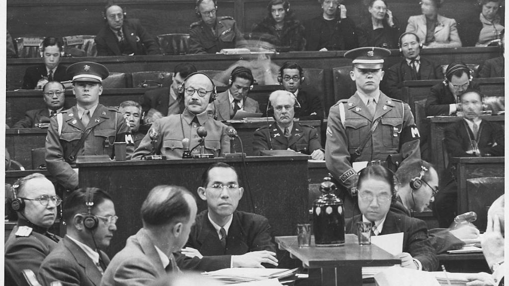 Tojo durante los 'juicios de Tokio'
