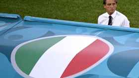 Mancini, seleccionador italiano, en el banquillo