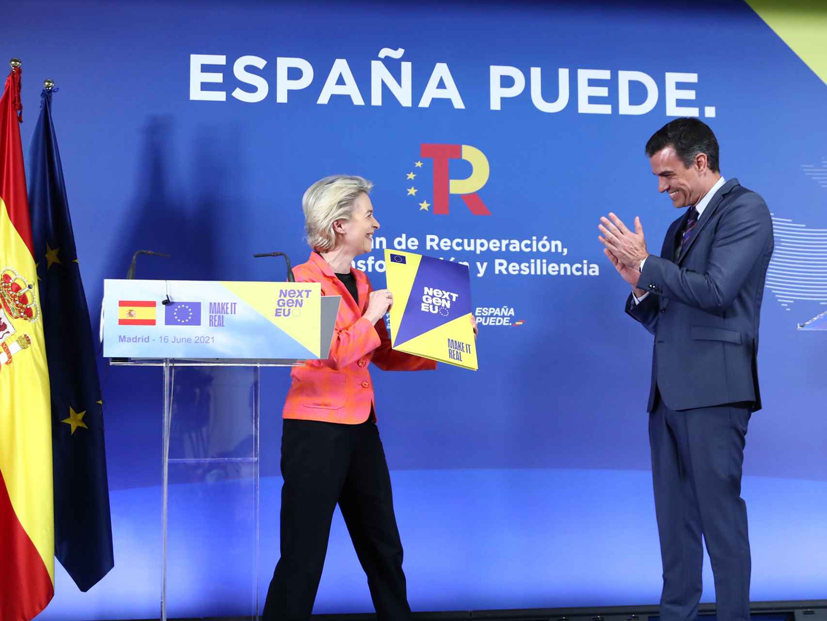Ursula von der Leyen entregó a Pedro Sánchez su evaluación del plan de reformas el miércoles.