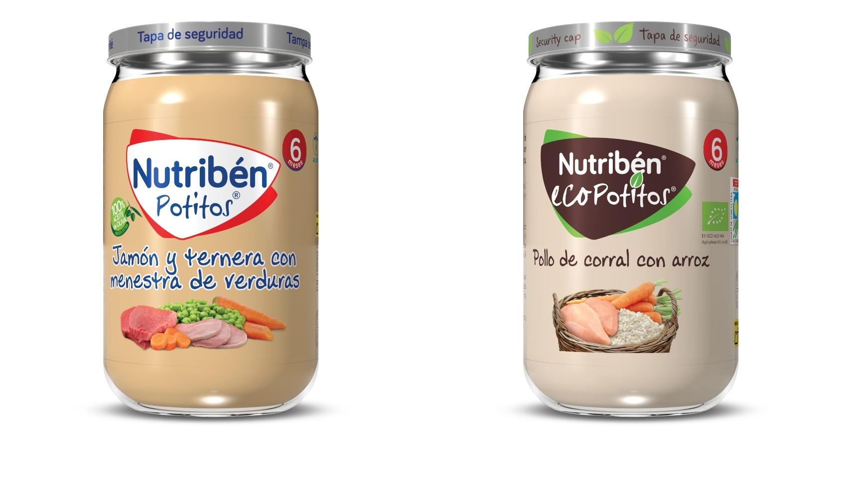 Los nuevos potitos Nutribén transparentes: ahora con boca más ancha y 100%  aceite de oliva virgen extra