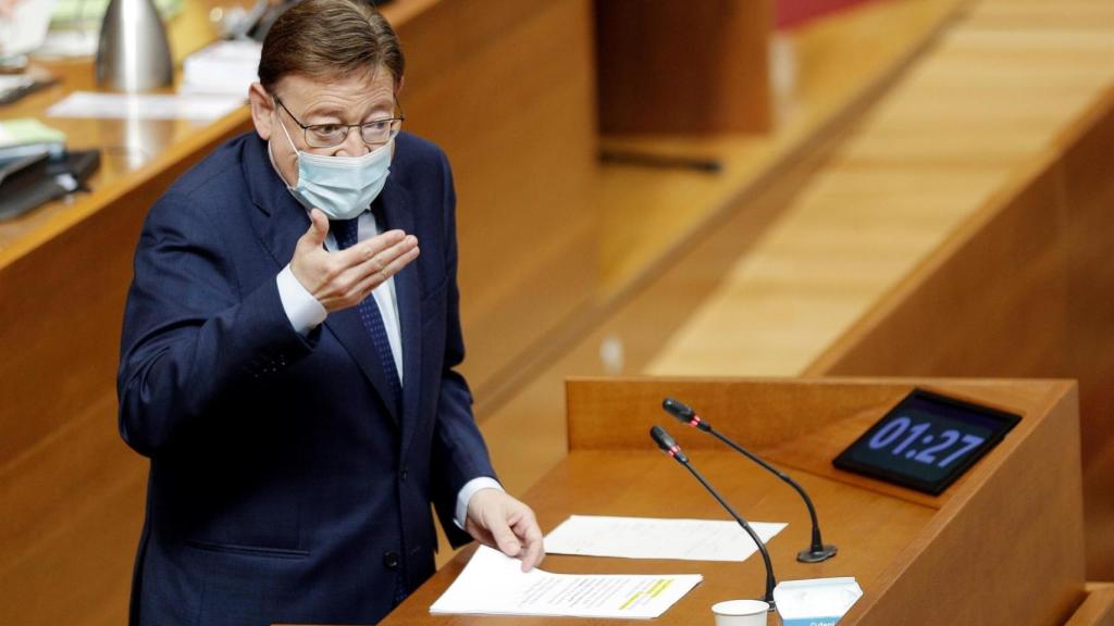 Ximo Puig, la semana pasada en las Cortes.