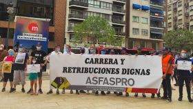 La Asociación de Profesional de Suboficiales de las Fuerzas Armadas (Asfaspro) durante la concentración.