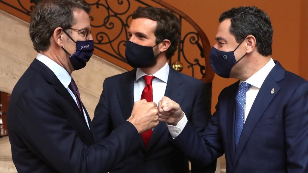 Feijóo, Casado y Moreno.