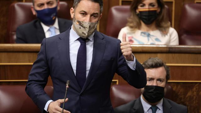 Santiago Abascal, presidente de Vox, en el Congreso de los Diputados.