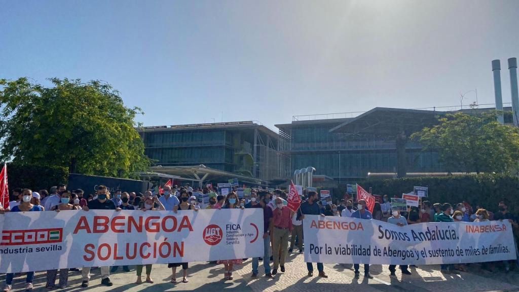 Manifestación de la plantilla de Abengoa.