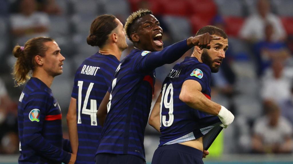 Pogba y Benzema, en un partido de la selección de Francia de la Eurocopa 2020