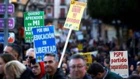 Manifestación en Orihuela en contra del plurilingüismo.