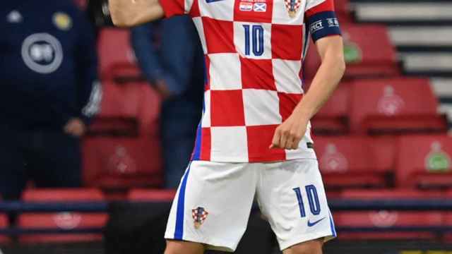 Luka Modric celebra su gol con la selección de Croacia ante Escocia en la Eurocopa 2020